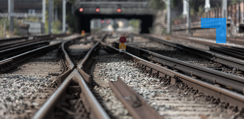 Close up of railway track