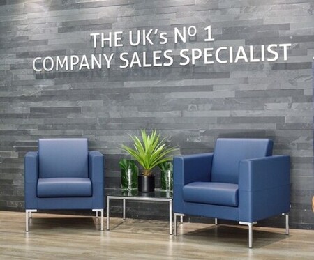 The reception area of KBS Corporate, a sophisticated and professional space used to facilitate successful business sales, reflecting the company's excellence as a leading business sales adviser.